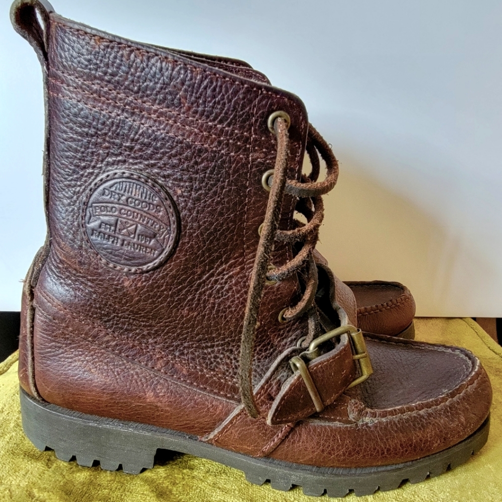 Ralph Lauren Authentic Dry Goods Polo Country leather lace up boots